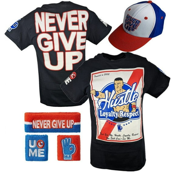 John Cena Founded in 2002 Mens Costume Hat T-shirt Wristbands Mens XL