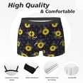 thumbnail image 2 of Men's Boxer Briefs, Sunflowers Purple Dots Soft Comfy Mens Underwear Boxer Briefs Breathable With Widen Waist, 2 of 7