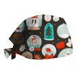 thumbnail image 2 of Sombrero de enfermera con estampado navideño abotonado, sombrero unisex para el cuidado del cabello 4pcs// kaili Sencillez, 2 of 5
