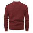 thumbnail image 4 of ZCFZJW Mens Sweater V Neck Pullover Sweaters Lightweight Casual Fall Spring Long Sleeve Cable Knit Textured Collared Sweater Tops Wine XXXL, 4 of 4