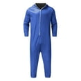 thumbnail image 4 of FAWUUDO Onesie Adult Unisex Christmas Zipper Pajamas Animals One Piece Homewear for Women Men Blue, 4 of 9
