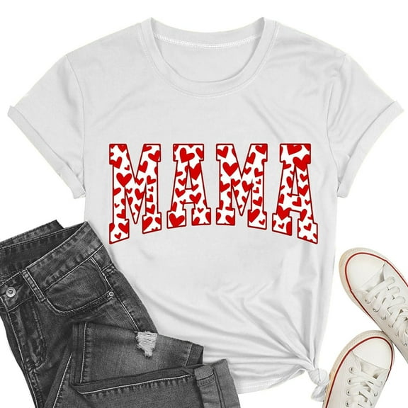 Mama Valentines Shirt Valentines Shirts for Women Valentines Tee Mama Womens Red Valentines Tops