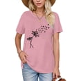 thumbnail image 2 of NAMTYQX Womens Summer Tops Scoop Neck Hip Short Sleeve Soft Stretchy Plus Size Comfy mit Print Graphic Women's Summer Tops Pink Size XL, 2 of 4
