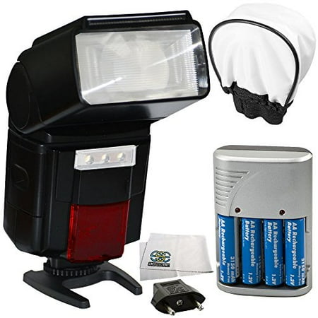 Camera Flash - High Power Automatic Flash With LED Video Light for all DSLR Digital Cameras Kit