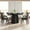 Black, variant on 53" Round Dining Table In Black, Solid Oak Wood Base With Sintered Stone Top, Seats 6, Modern Room Table, To Stains And Burns Black Base, Surface For Fixture, Scratch & Easy Wipe Clean