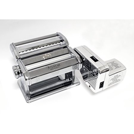 Marcato Atlas 150 Pasta Machine - Atlas Electric Pasta Machine, 180-Millimeter Silver with Motor Set