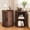 Walnut-set of 2, variant on Round Fluted End Table Set of 2, NEORIVER Tall Side Table with Sliding Tambour Door and Adjustable Storage Shelf, Modern Bedside Table, Nightstand for Living Room, Bedroom