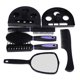 thumbnail image 5 of Kit profesional de peluquería de 5 piezas con peine y espejo, cepillos y peines antiestáticos para el cuidado y estilismo del cabello (morado)., 5 of 8