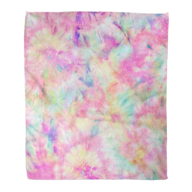 LADDKE Flannel Throw Blanket Pink Pattern Colourful Tie ...