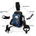 thumbnail image 4 of HELLHERO Skull and Rose Design with Zipper Small Crossbody Purse 4.33"x1.97"x7.09" for Women Polyester, 4 of 6