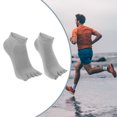 thumbnail image 6 of Unique Bargains 4 Pairs Half Finger Five Toe Socks Unisex Non Slip Daily Fit Finger Socks Gray, 6 of 7