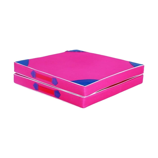 harper Foldable Exercise Mat, 100cm x 50cm Thick, Multi-Purpose Gymnastics Balance Mat, pink