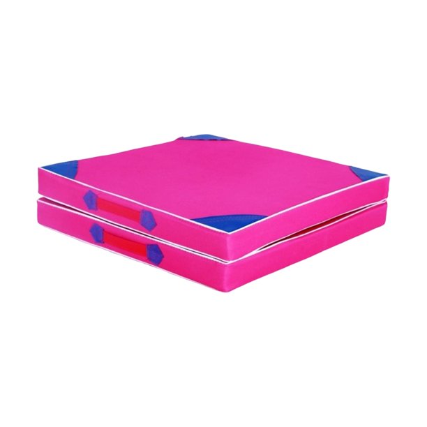Colchoneta de Gimnasia Plegable de 100 Cm X 50 Cm, Versátil, Se Pliega Por La Mitad, para Ejercicios de Estiramiento, Entrenamiento, Baile, Aeróbicos, rosa