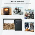 thumbnail image 2 of Weatherproof Outdoor Steel Firewood Rack Combined with Metal Storage Shed, Durable Two-in-One Storage Solution for Yard and Garden, 2 of 8