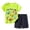 Green, variant on Stylish Toddler Boy Summer Outfit Personality Graphic Print Short Sleeve Tee and Shorts Play Set