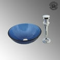 thumbnail image 3 of Round Blue Tempered Glass Countertop Vessel Sink 12" Bathroom Sink, Drain, Gasket Renovator's Supply, 3 of 8