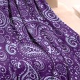thumbnail image 3 of Purple Paisley Pattern Blanket,Comfortable Soft Flannel Throw Blanket,All Season,Warm Lightweight Blankets for Sofa Bed Couch Living Room Chair,30"x40", 3 of 4