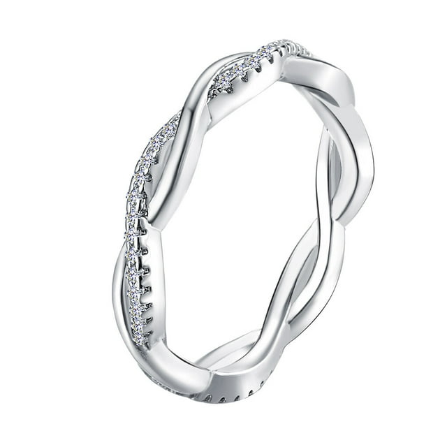 Couples Wedding Crystal Ring Punk Twist Loop Circle Woman ring Couples ring Twist Man Girls Lady Party Jewelry Rings