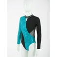 thumbnail image 3 of iiniim Girl Shiny Long Sleeves Mock Neck Gymnastics Ballet Dance Leotard  Jumpsuit Bodysuit 4-14, 3 of 7