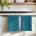 thumbnail image 7 of Teal Blue Stripes Kitchen Towels Set of 3, Simple Geometric Modern Monochrome Absorbent Dish Towels for Kitchen, Microfiber Hand Towel, Quick Drying Tea Towel for Cleaning Decorative Dishcloths, 7 of 7