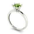 thumbnail image 2 of Clara Pucci 14K White Gold Solid Gold Peridot Solitaire Anniversary Ring for Women - 1 cttw Round Cut, 2 of 8