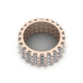 thumbnail image 3 of Natural 6.60Ct Round Cut Brilliant Diamond 3Row Women's Anniversary Wedding Eternity Band Ring Solid 14k Rose Gold G-H I1, 3 of 3