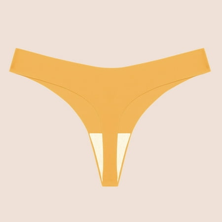 Summer Savings  Comfortable Low Waist Underwear  Soft Cotton  Breathable  Casual Panties  Briefs  Women s  Everyday Wear  Seamless  Hypoallergenic  Plus Size for Women | Yellow L  Sopatenor