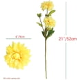thumbnail image 2 of Artificial Flower 6pcs 21'' Long Stem Silk Dahlia with 2pcs Blooms and 1pcs Bud Faux Chrysanthemum for Wedding Home Décor Office Centerpiece Reception Hotel Restaurant Patio Props(Blue), 2 of 4