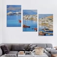thumbnail image 4 of Nawypu Mykonos Greece Pictures Canvas Wall Art Landscape Poster Prints Wall Decor、For Living Room Bedroom Office 12''x16''X3 Panels, 4 of 4