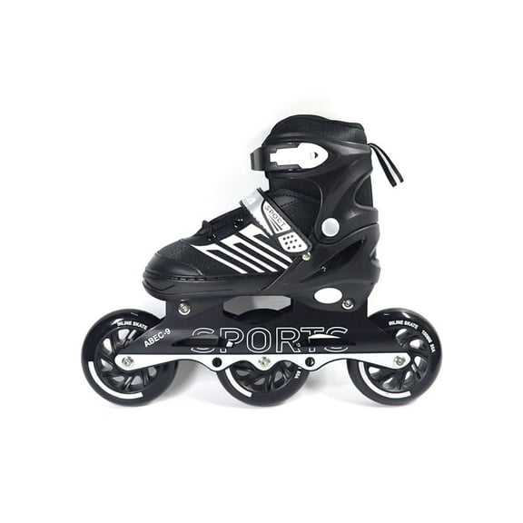 Veera New Inline Skates, Adjustable Inline Roller Skates For Boys Kids & Girls, 7 To 14 Years Unisex Outdoor Skating Shoes Roller Blades (M, Black)