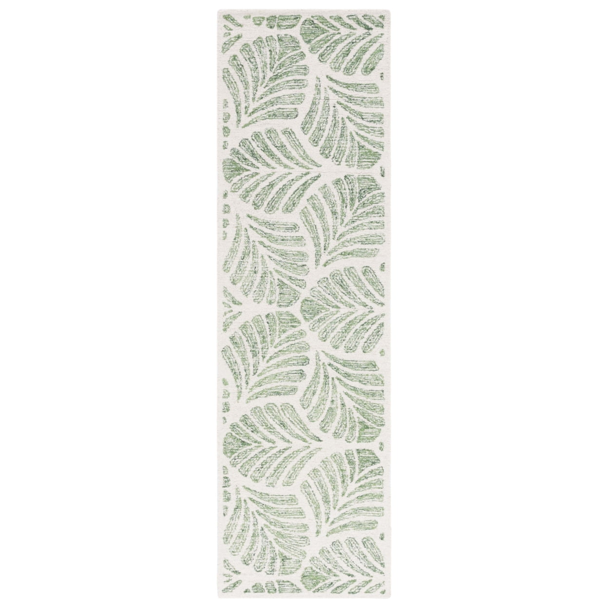 SAFAVIEH Jardin Cyan Leaves Area Rug, Ivory/Green, 5' x 8'