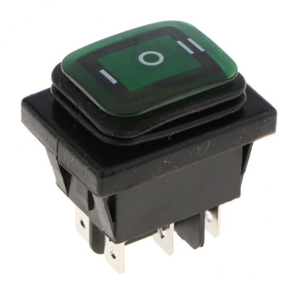 2x Interruptor de palanca cuadrada de 6 pines a prueba de agua con luz de fondo 16A / 250V 20A / 125V DYNWAVEMX Interruptor de palanca basculante