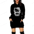 thumbnail image 2 of Robe à Capuche Longue pour Femmes Décontractée Ample Imprimé Hello Kitty Manteau Chandails à Capuche Dames Manches Longues Poche Chandail à Capuche ZR, 2 of 7