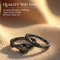 thumbnail image 4 of Queena Black Wedding Ring Set Anniversary Band Engagement Ring for Women Sterling Sterling Cz Ginger Lyne Collection, 4 of 8