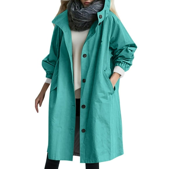 2025 Puawkoer Autumn Coat 1PC Jacket Women's Jacket Cargo Jacket Waterproof Womens Jacket Waterproof Jacket Women Loose Comfortable Hooded Coat Outwear Womens Elegant Windbreaker Wild Winter Women's