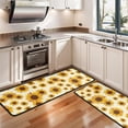 thumbnail image 3 of Kitchen Rugs Sets Of 2,Beige Sunflower Pattern Anti Fatigue Kitchen Mat Rugs Non Slip Washable,Decorative Kitchen Floor Mats for Kitchen,Sink,Laundry,17"x47"+17"x47", 3 of 5