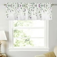 thumbnail image 3 of Spring Summer Eucalyptus Leaf Kitchen Curtains Valances for Windows Sage Green Leaves Purple Floral Valance Rod Pocket Window Curtain 1 Panel for Window Treatment Decorations 54x18inch, 3 of 6