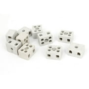 10pcs 2 Way 5 Hole 2W5H Ceramic Terminal Block Wire Connector 5A