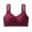 Red, variant on Lmueinov Wireless Bras for Women Embossed Floral Knit Minimizer Bra Deep V Neck Wide Straps Side Smoothing Stretch Fit Casual Seamless Bra, M to 3XL