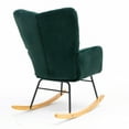 thumbnail image 5 of Modern Rocking Chair Velvet Upholstered Glider Rocker Rocking Accent Chair Padded Seat with High Backrest Armchair Comfy Side Chair for Living Room Bedroom Offices Dark Green, 5 of 8