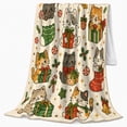 thumbnail image 2 of Playful Christmas Cats Presents, Playful Pet Portrait Pattern, Warm Flannel Blanket for Living Room and Bedroom, Cat Lovers Christmas Gift, Pet Lover Home Decor, 2 of 9
