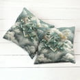 thumbnail image 6 of Ambesonne Eucalyptus Leaves Throw Pillow Cover 2 Pack, Rhombus Clouds, 24", Grey Teal Earth Yellow, 6 of 7