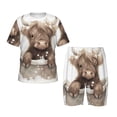 thumbnail image 1 of Fotbe Cute Cow Bath Pijama Estampada de 2 Piezas para Niños – Ropa de Dormir de Manga Corta Cómoda para Niños y Niñas, Camiseta y Shorts de Algodón-XX-Large, 1 of 6