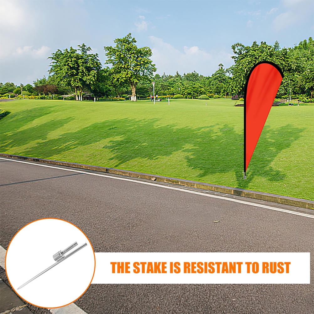 Raindrops 2-Pack Heavy Duty Stainless Steel Ground Stakes for Flagpoles, Flag Base Rods, Strong Flagpole Ground Spikes