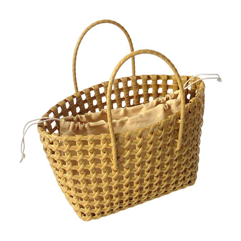 Straw discount shopping basket