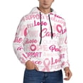 thumbnail image 2 of Pofeuu Breast Cancer Pink Ribbons Awareness (2) Print Mens Casual Hooded Collar Drawstring Hoodies Pullover Sweatshirts Casual Long Sleeve Shirts-3X-Large, 2 of 7