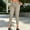 Khaki plus size dress pants a1, variant on Women Plus Size Tapered High Waisted Trousers with Pockets Solid Elastic Waist Stretchy Dress Pants for Office Work Business Casual Long Trousers, Gray 3XL