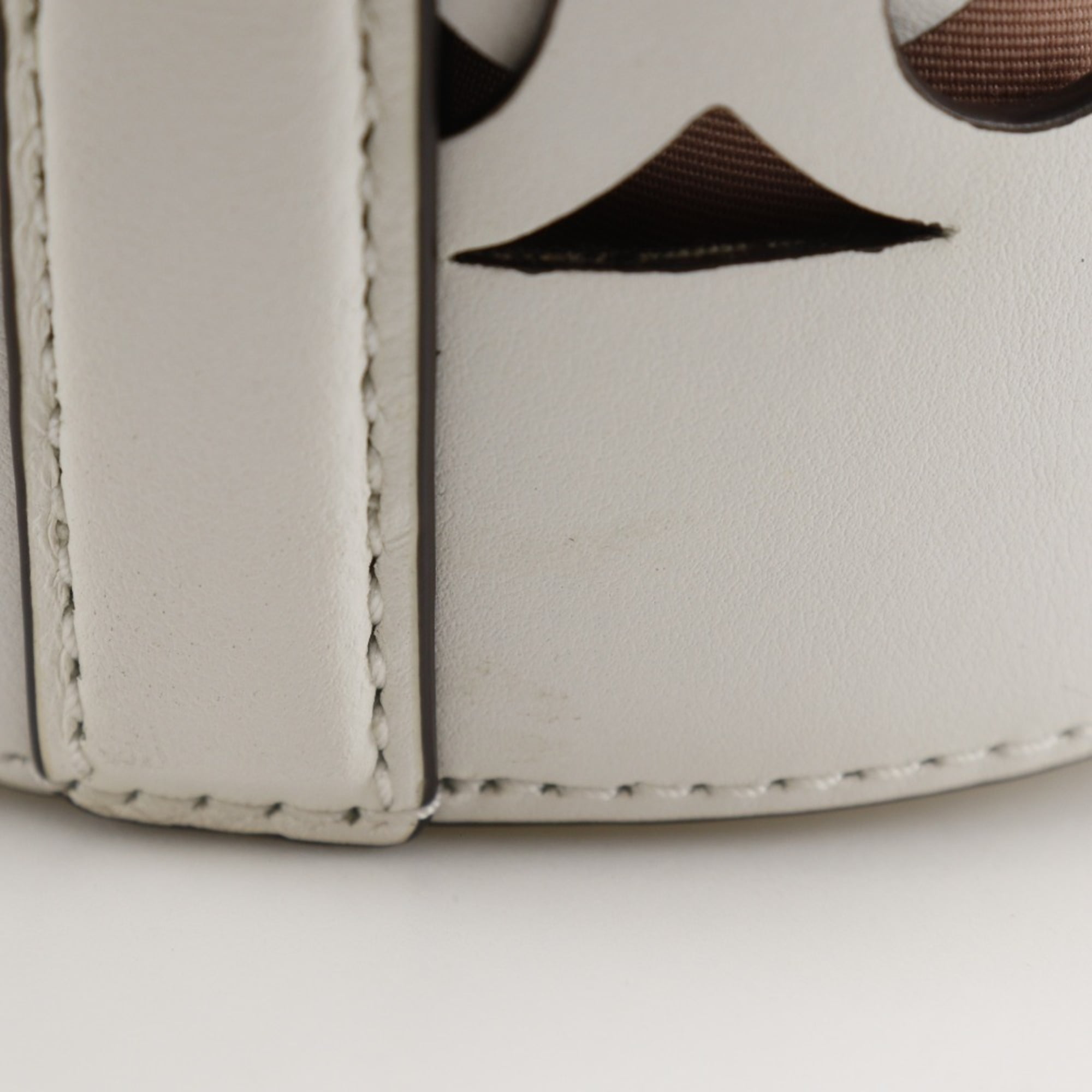 Pre-Owned Kate Spade Dolly Large Shoulder Bag Basket Leather White/Pink A5 Women's (Good)