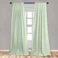 thumbnail image 5 of Ambesonne Fashion Curtains, Floral Like Monochrome Art, Pair of 28"x95", Pale Sage Green and White, 5 of 5