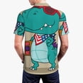 thumbnail image 4 of Daiia Cool Dino Playing Skateboard Pattern Men’s Polo Shirts,Solid Deck Shirt,Classic Fit, Breathable Cotton Polo for Casual and Sport Wear-Large, 4 of 9